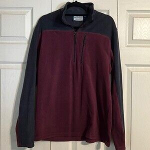 MOUNTAIN WAREHOUSE Size Medium Maroon Gray 1/4 Zip Men's Fleece Pullover